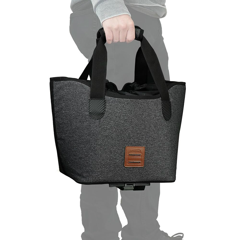 Panier-sac avec poignées Ibera Shopping Mik grise 17L fixation arrière système Mik 24x26,5x26cm - vue 2