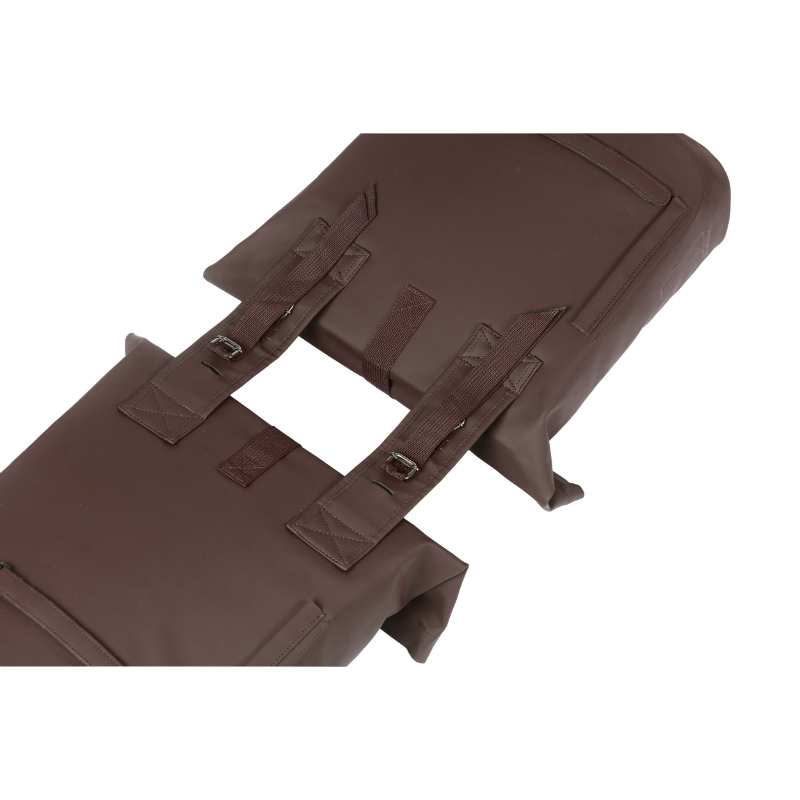 Sacoche arrière vélo double Basil cuir végan marron 28-32L fixation universelle - vue 4