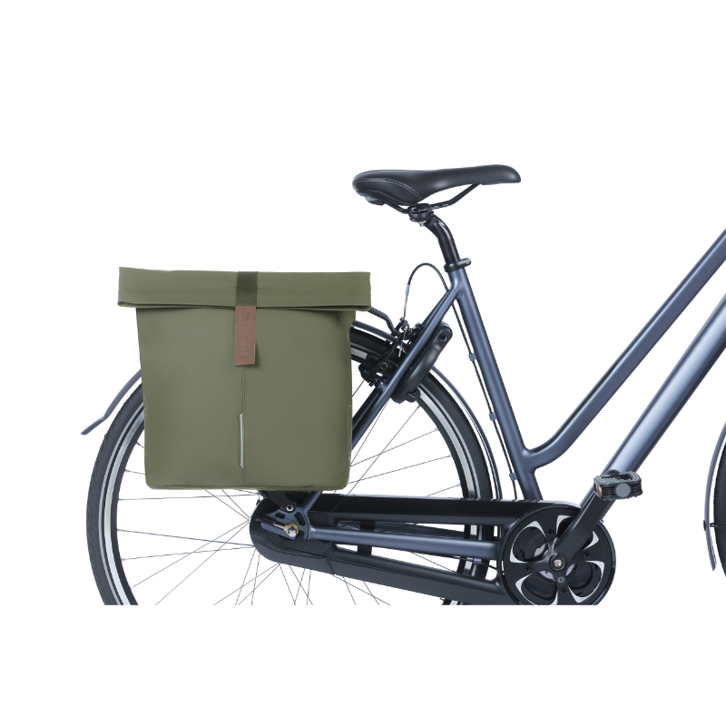 Sacoche arrière vélo double Basil vegan vert imitation cuir 28-32L - vue 7