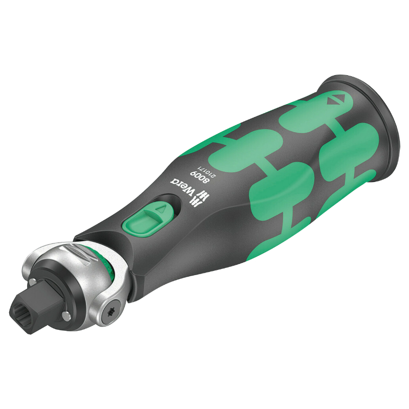 Cliquet Wera 8009 Zyklop Pocket tête orientable combiné douille 3-8 et tournevis 1-4 avec réserve d'embout intégrée noir-vert (27 pièces) - vue 3