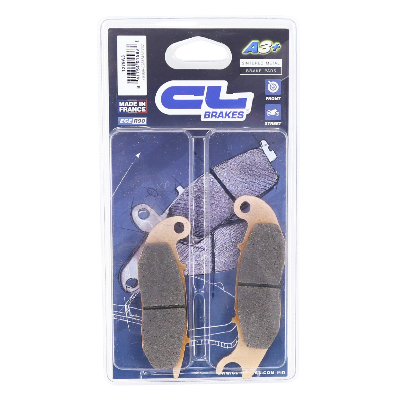 Plaquette de frein CL Brakes Honda 750 XL Transalp 2023+ avant (1 jeu de 2 plaquettes) 1279 A3+ touring métal fritté - vue 2