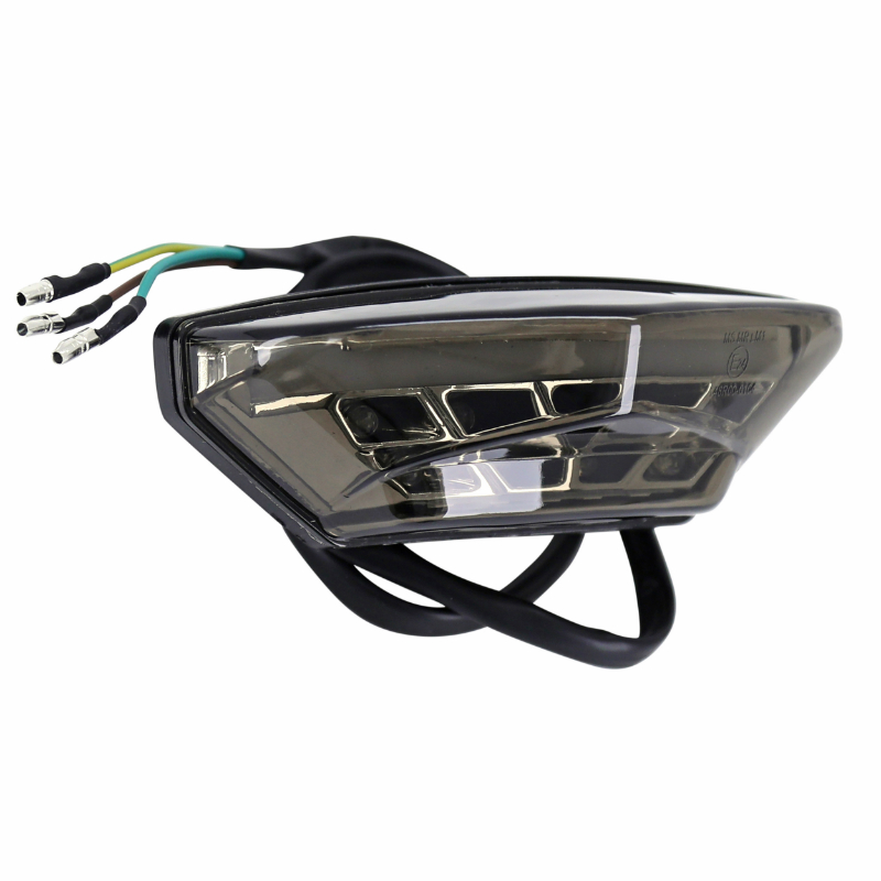 Feu arrière moto universel AVOC Star à LEDs noir couvercle fumé 9 LEDs 3 fils homologué - vue 3
