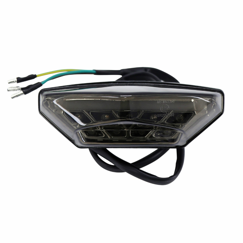 Feu arrière moto universel AVOC Star à LEDs noir couvercle fumé 9 LEDs 3 fils homologué - vue 4