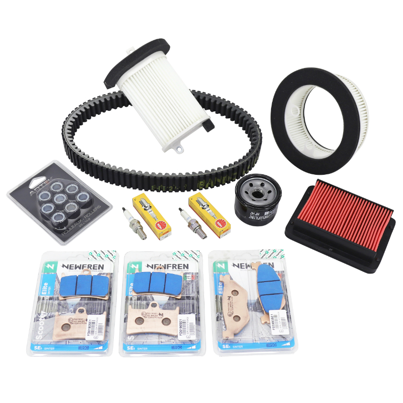 Kit entretien maxiscooter Yamaha 530 TMAX 2012-2016 plaquettes métal fritté 11 pièces Sélection P2R Premium