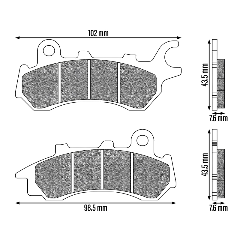 Plaquette de frein Newfren Honda 125 CB F 2017-2022 avant FD0576BT touring organique - vue 2