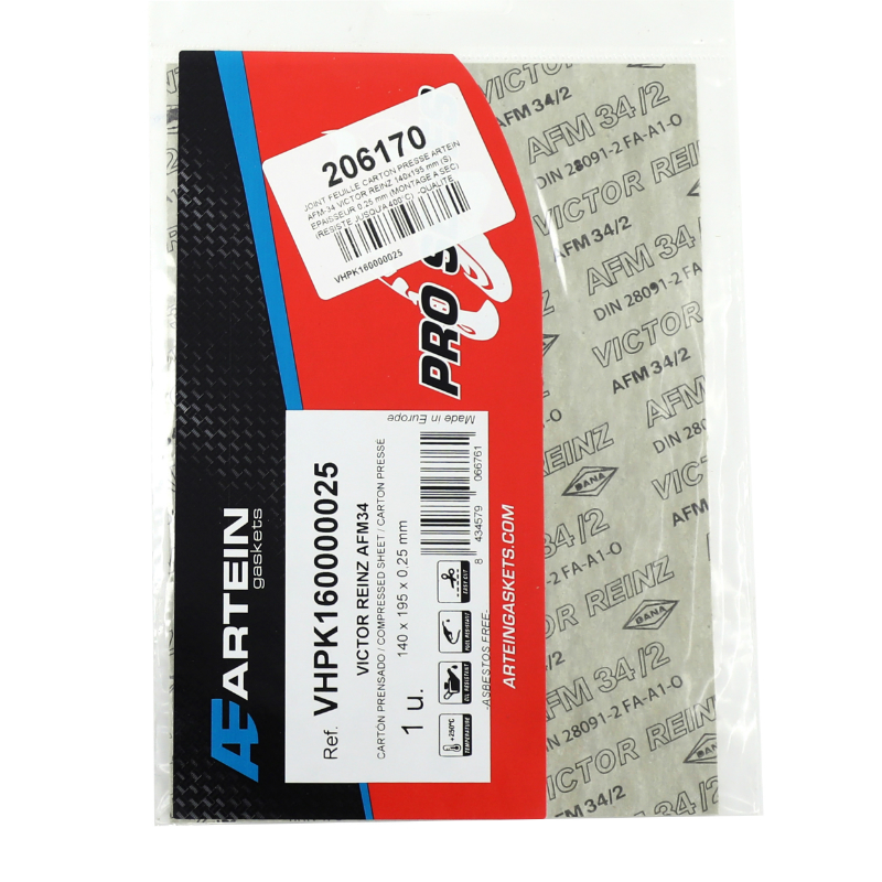 Joint feuille carton pressé Artein AFM-34 Victor Reinz 140x195 mm épaisseur 0,25 mm - vue 3