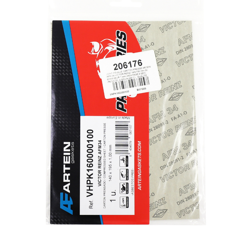 Joint feuille carton pressé Artein AFM-34 Victor Reinz 140x195 mm épaisseur 1 mm - vue 3