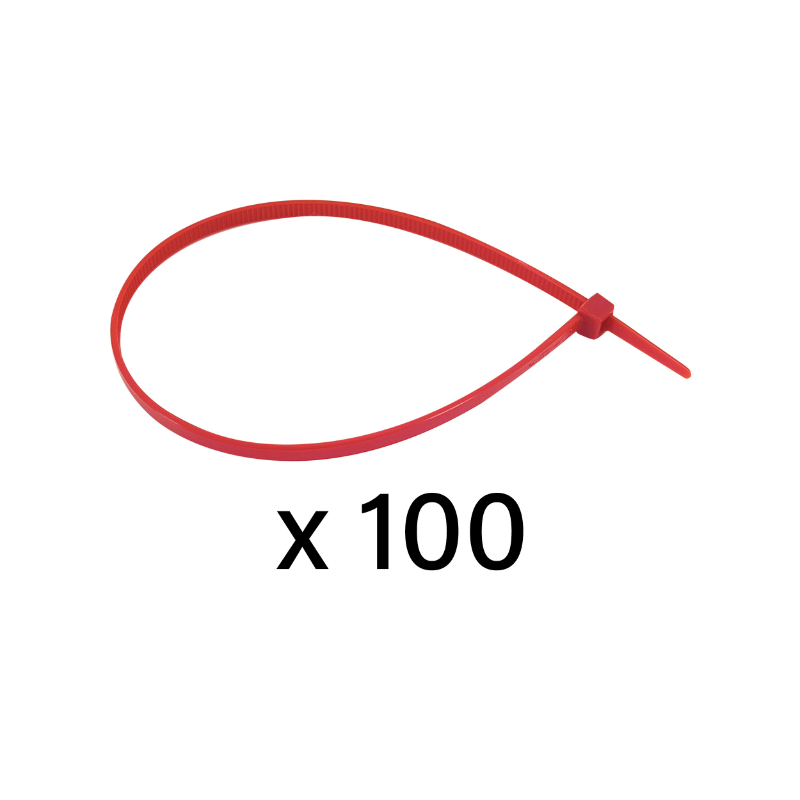 Collier de serrage nylon rilsan Artein 2,5x100 mm rouge (lot de 100) - vue 2