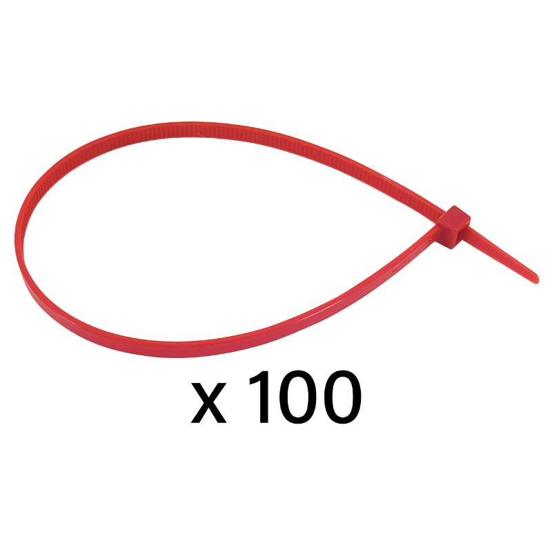 Collier de serrage nylon type rilsan Artein 4,5X280 MM rouge (vendu par 100) -pro series - vue 2