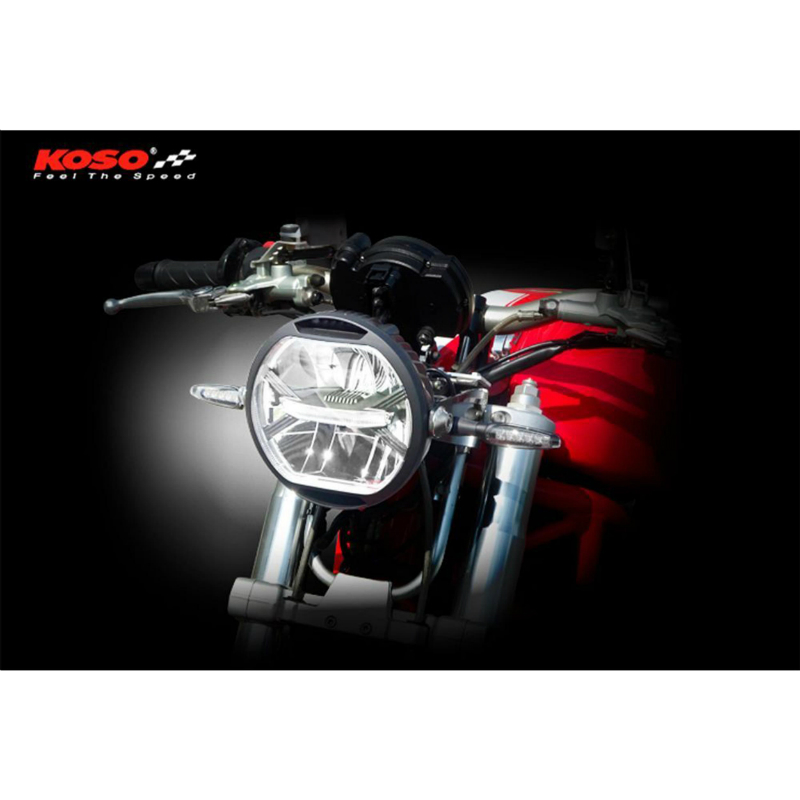 Phare optique moto Koso Thunderbolt II diamètre 170 mm LED noir homologué CE - vue 6