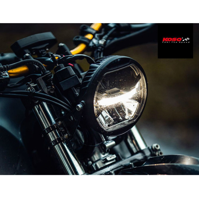 Phare optique moto Koso Thunderbolt II diamètre 170 mm LED noir homologué CE - vue 8