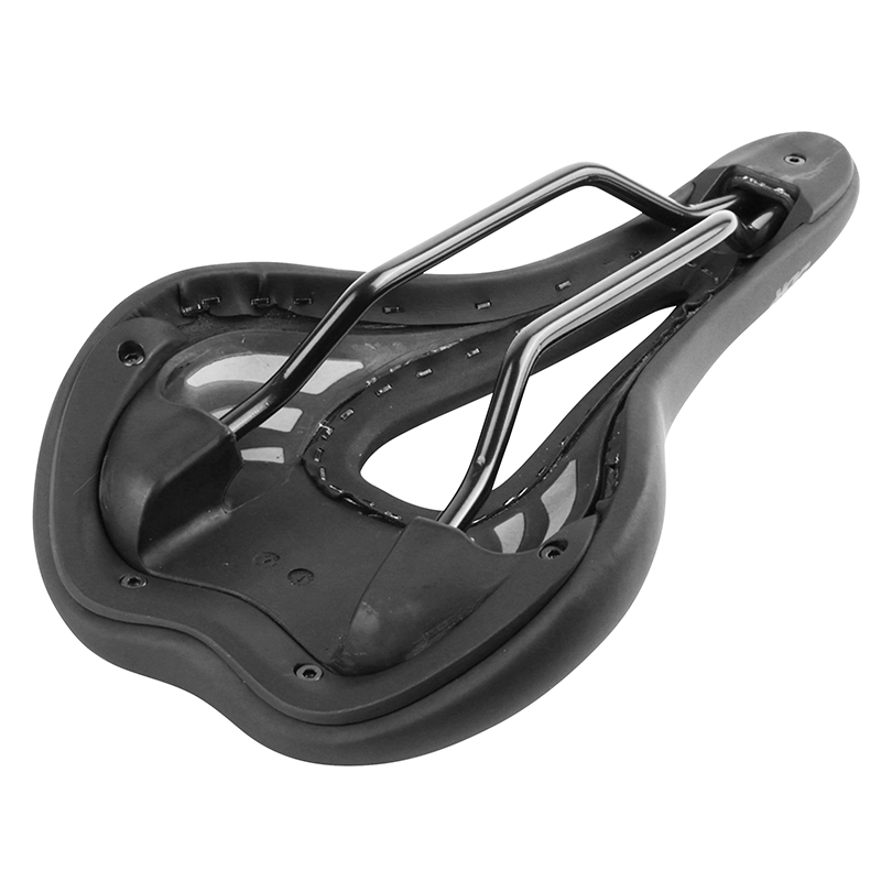 Selle Newton route gravel noir SAD2 avec trou central 276x154 mm rail acier - vue 5