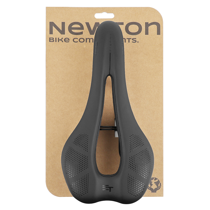 Selle Newton route-VTT noir SAD1 avec trou central 269X140MM rail acier noir - vue 6