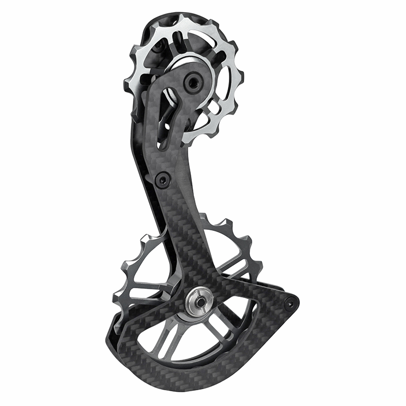 Chape derailleur oversize route arriere compatible shimano ultegra RD8150 - dura-ace 12V RD9250 (en carbone avec roulement ceramique et galets 12 et 16DTS) - vue 2