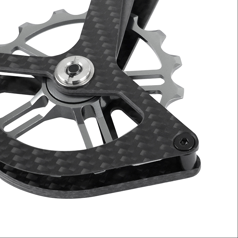 Chape derailleur oversize route arriere compatible shimano ultegra RD8150 - dura-ace 12V RD9250 (en carbone avec roulement ceramique et galets 12 et 16DTS) - vue 3