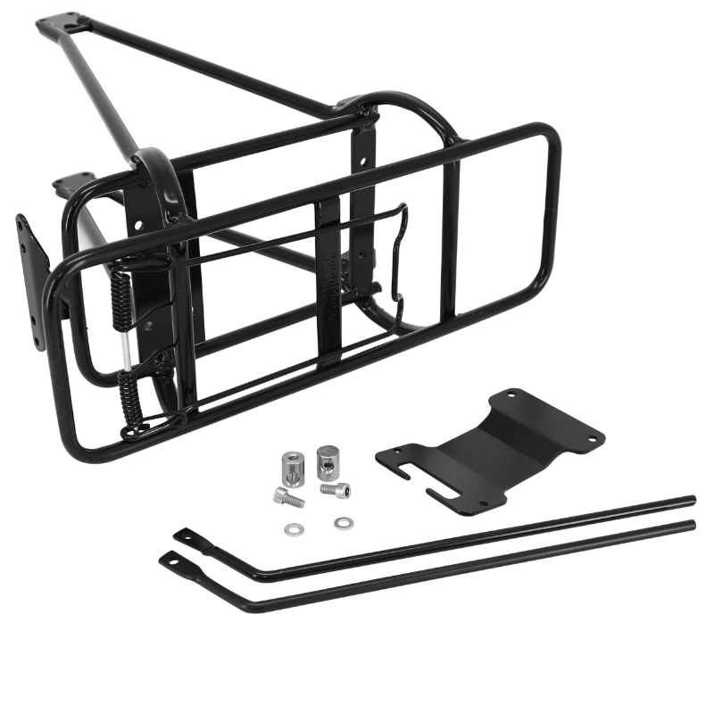 Porte-bagage vélo arrière à tringles double avec support batterie Ansmann aluminium noir 28" poids max 25 kg - vue 4