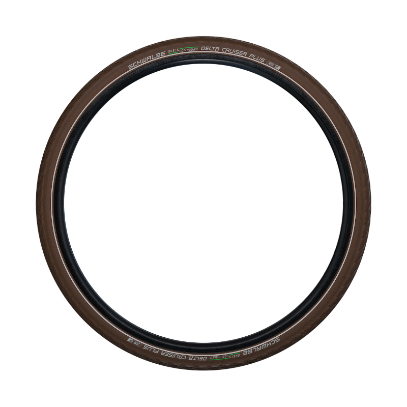 Pneu VTC urbain Schwalbe Delta Cruiser Plus 700 x 35 (37-622) marron flanc réfléchi - vue 2