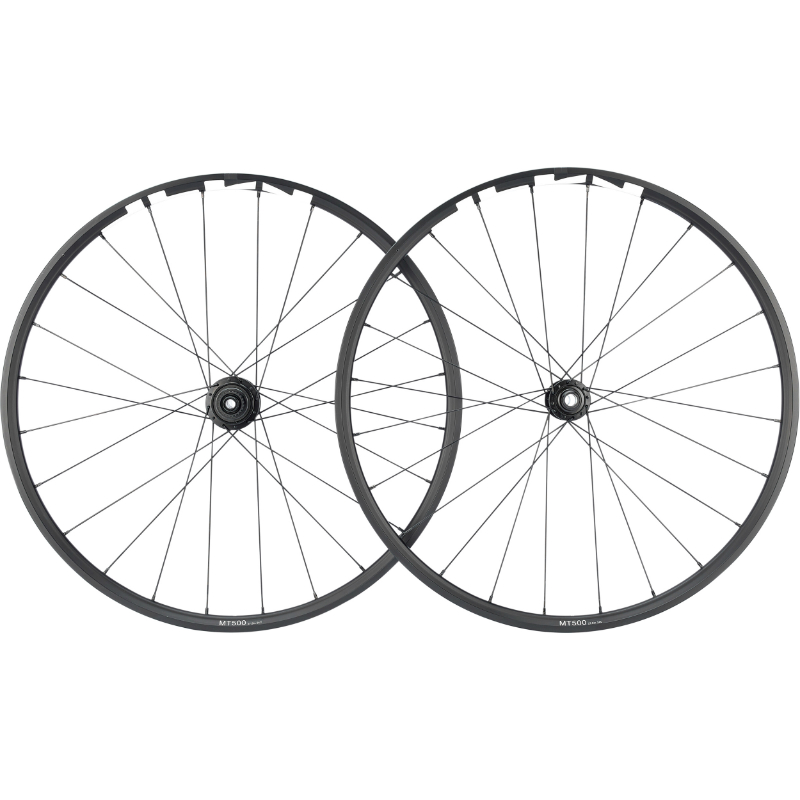 Roues VTT disque 29" Shimano MT501 Boost Centerlock avant + arrière 12V Microspline noir axe traversant 12-148 et 15-110 jante 24C