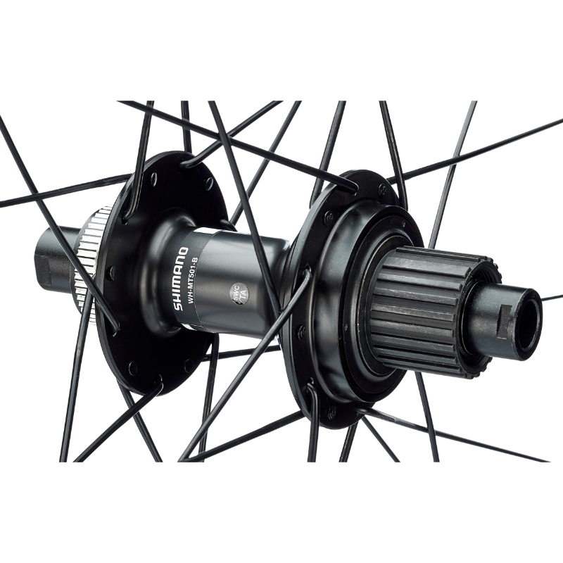 Roues VTT disque 29" Shimano MT501 Boost Centerlock avant + arrière 12V Microspline noir axe traversant 12-148 et 15-110 jante 24C - vue 4