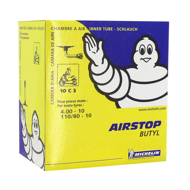 Chambre à air 10'' 4.00-10 110-80-10 Michelin 10C3 valve coudée 90°