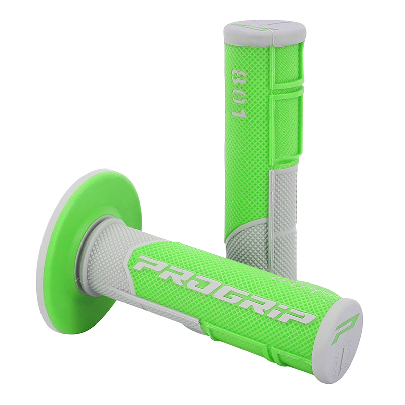 Revêtement de poignée Progrip 801 double densité base gris-vert closed end 115 mm (paire)