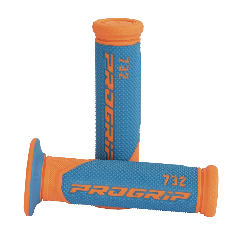 Revêtement de poignée Progrip 732 double densité fluo orange-bleu 125 mm (paire) - vue 2