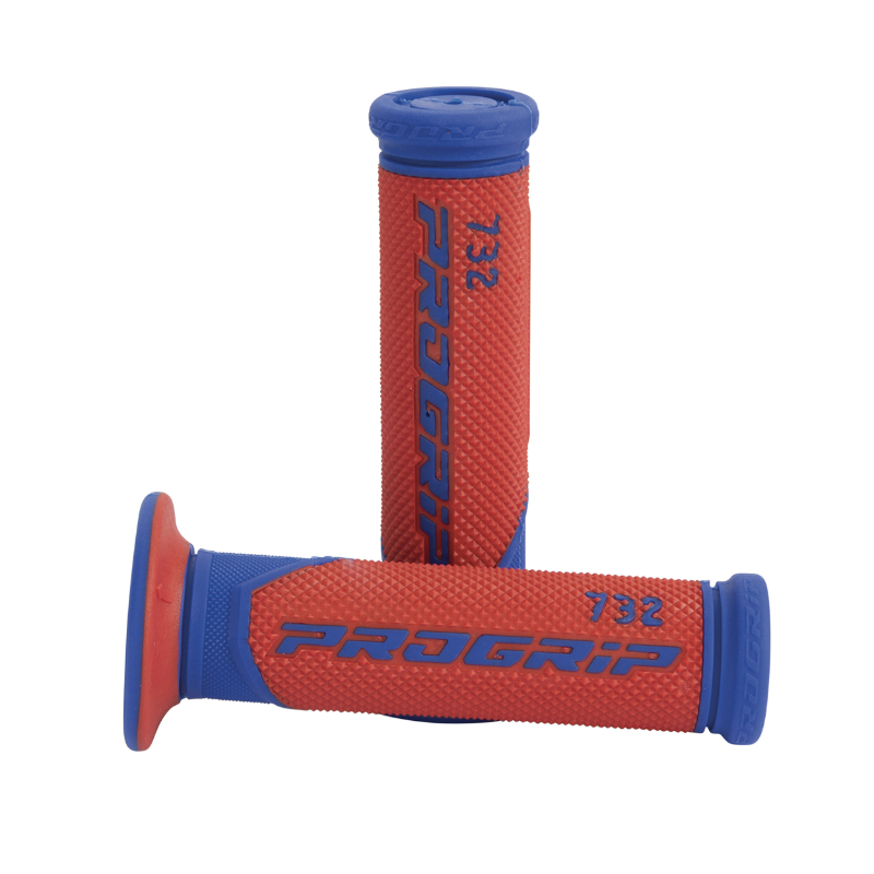 Revêtement de poignée Progrip 732 double densité bleu-rouge closed end 125 mm (paire) - vue 2