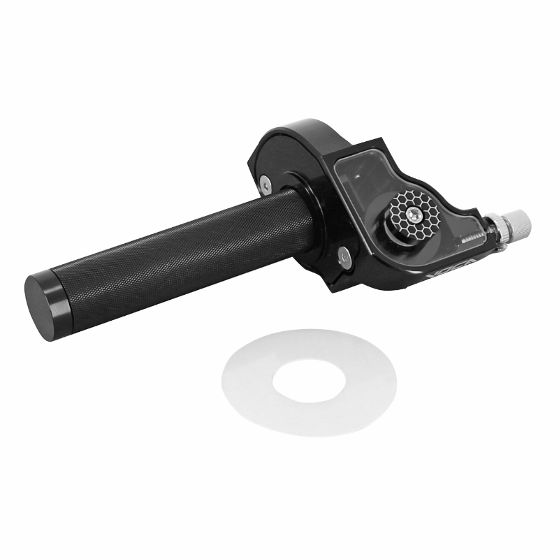 Poignée de gaz VOCA Racing 50 à boîte tirage rapide 90° 50 mm alu CNC noir - vue 3