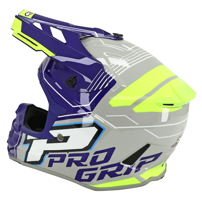 Casque cross adulte Progrip 3080 adventure gris-bleu-jaune fluo m (ece 22.06) - vue 3