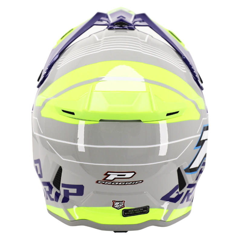 Casque cross adulte Progrip 3080 adventure gris-bleu-jaune fluo m (ece 22.06) - vue 4