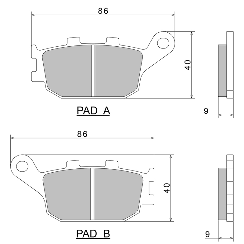 Plaquette de frein Nissin semi-métal ECE R90 (A0400) - vue 2