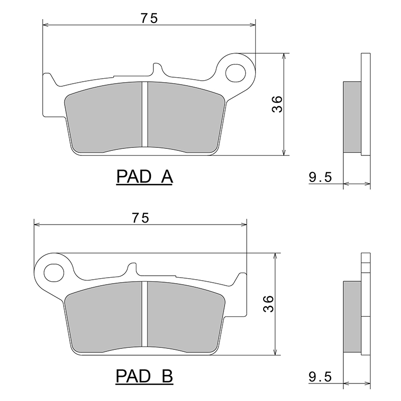 Plaquette de frein Nissin semi-métal ECE R90 (A0170) - vue 2