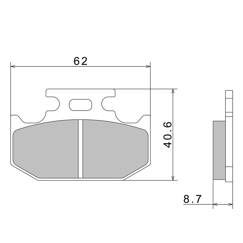 Plaquette de frein Nissin semi-métallique ECE R90 (A0240) - vue 2