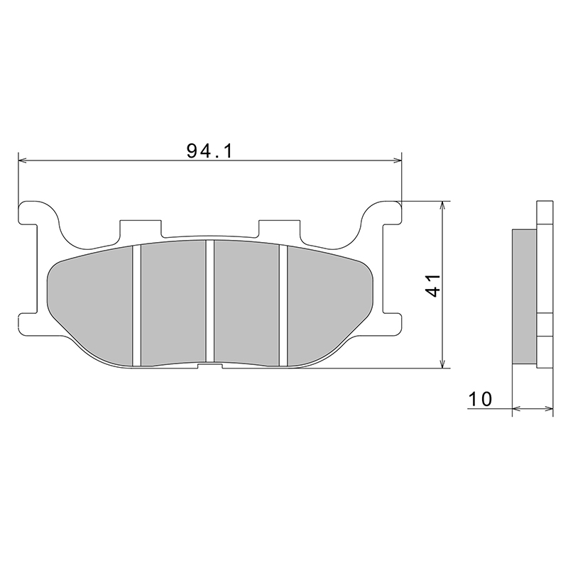 Plaquette de frein Nissin semi-métal pour Yamaha TMAX 500 2004-2007 / FZ6 R 2009-2014 / Majesty 400 2005-2011 (A0450) - vue 2