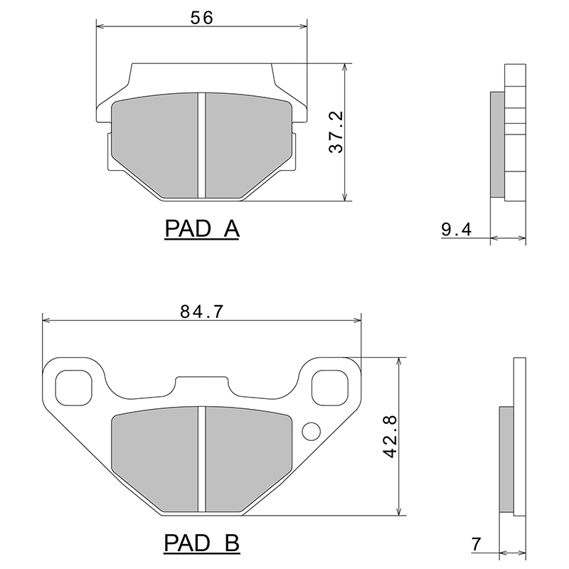 Plaquette de frein Nissin semi-métal ECE R90 (A0330) - vue 2
