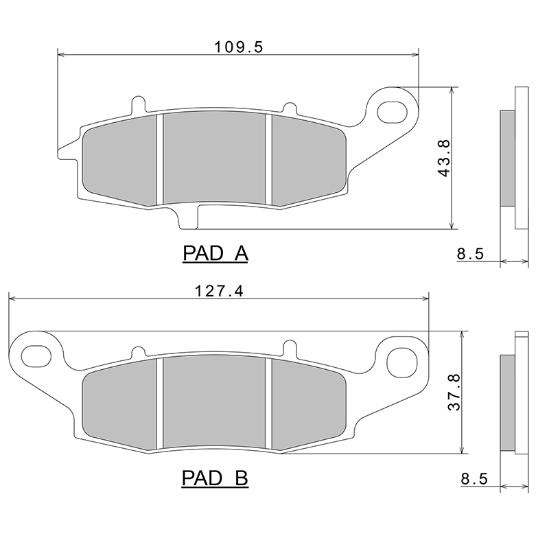 Plaquettes de frein Nissin semi-métal ECE R90 A0525 - vue 3