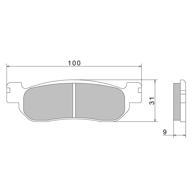 Plaquette de frein arrière Nissin semi-métallique ECE R90 A0590 - vue 2