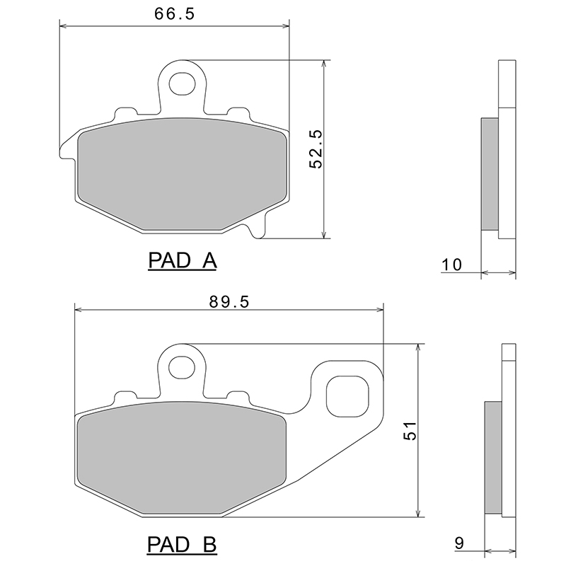 Plaquette de frein Nissin semi-métal ECE R90 Kawasaki Z750/Z1000/ER-6F/Versys (A0625) - vue 2