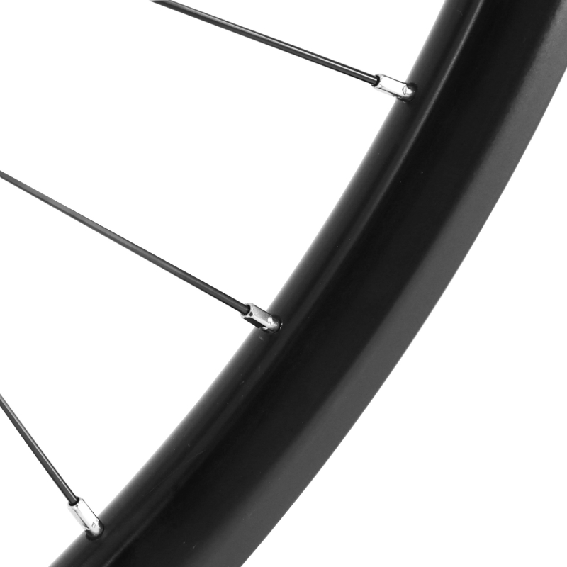 Roue gravel route disque 700 Pulse 19 avant moyeu Shimano Deore M475 disque 6 trous jante 19C 32 rayons noir tubeless ready - vue 4