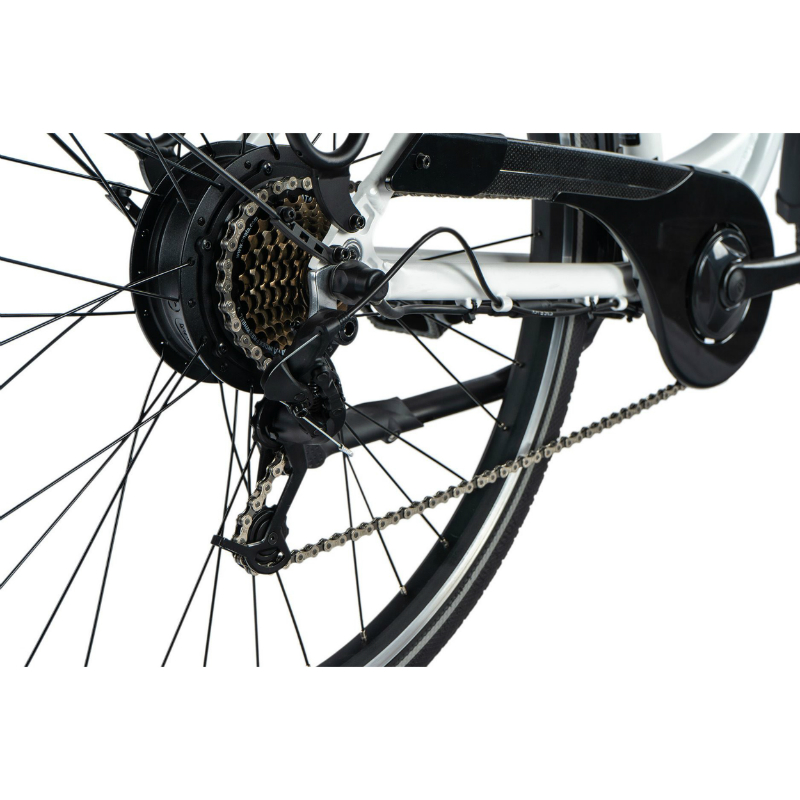 Velo electrique-vae city 28 Leader Fox park mixte blanc brillant 7V moteur roue ar bafang 36V 45NM batterie 15AH (18'' - H46CM - taille m - pour adulte de 168CM à 178CM) - vue 2