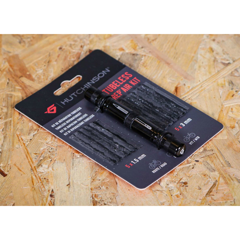 Kit réparation pneu tubeless route-VTT Hutchinson par l'extérieur avec mèches - capsule alu (5 mèches Ø 1,5 mm + 5 mèches Ø 3 mm + outil) - vue 4