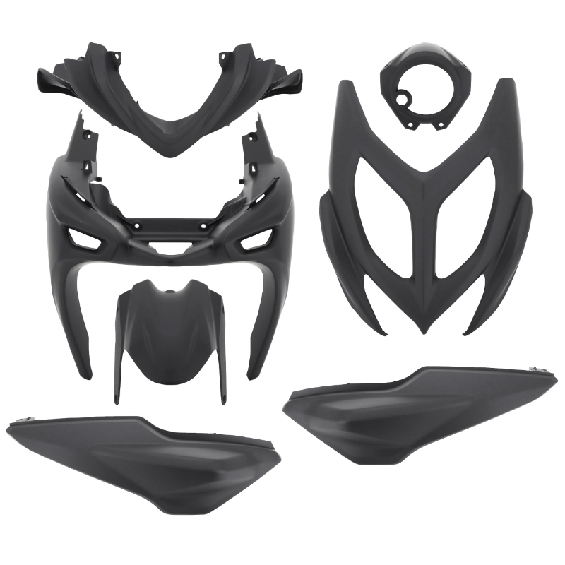 Carrosserie carenage adaptable MBK Nitro 50 2013+ Yamaha Aerox 50 2013+ noir mat kit 7 pièces P2R - vue 2