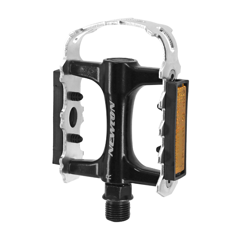 Pédales VTT Alu Newton noir cage alu argent 9-16" roulement (paire) - vue 3