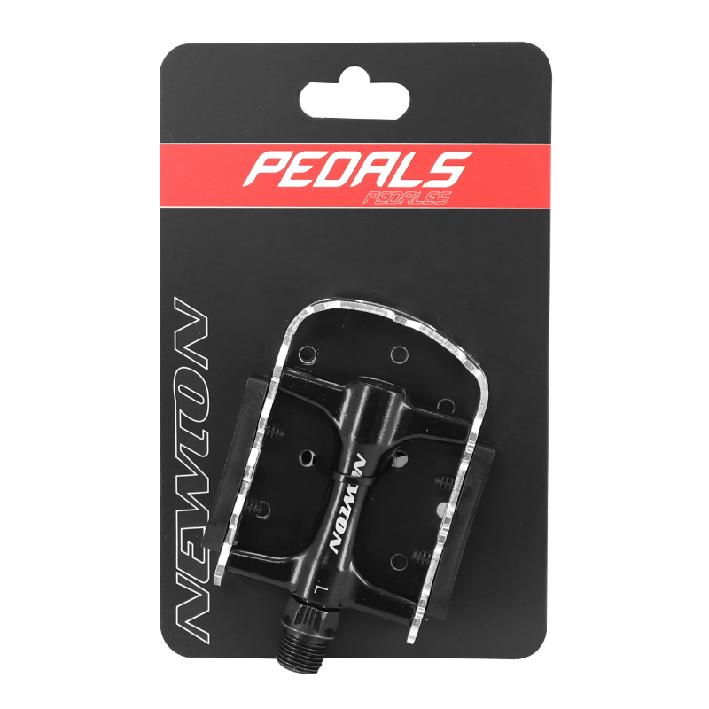 Pédales VTT Alu Newton noir cage alu argent 9-16" roulement (paire) - vue 4