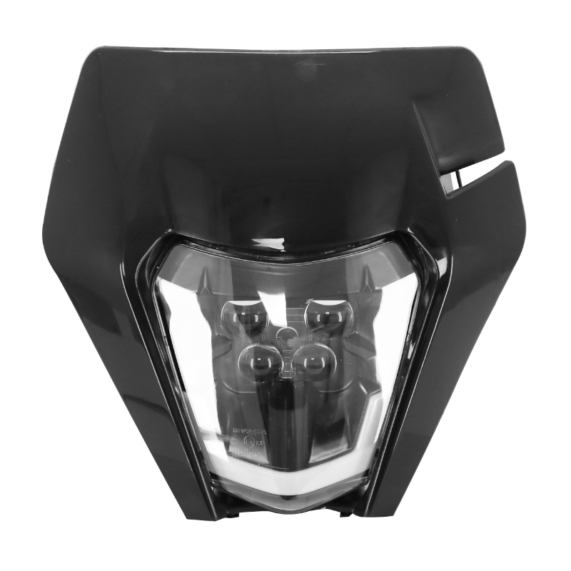 Plaque phare tête de fourche moto universel type KTM EXC 2.0 noir homologué CE LED P2R - vue 2