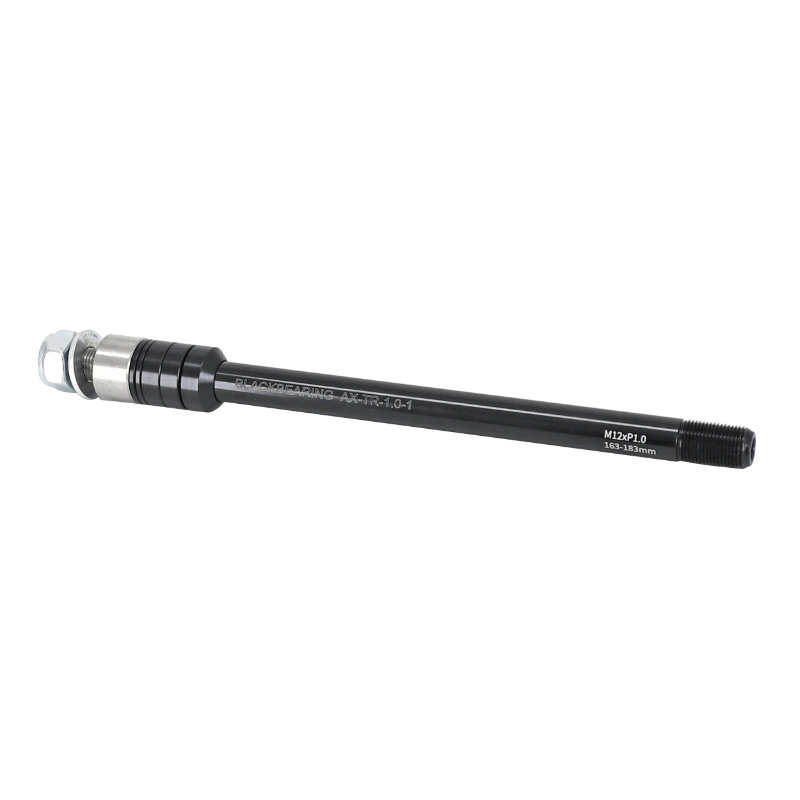 Axe traversant Black Bearing remorque roue arrière filetage M12X1.0MM pour 12X142-148 (171-183MM) avec entretoise - vue 2