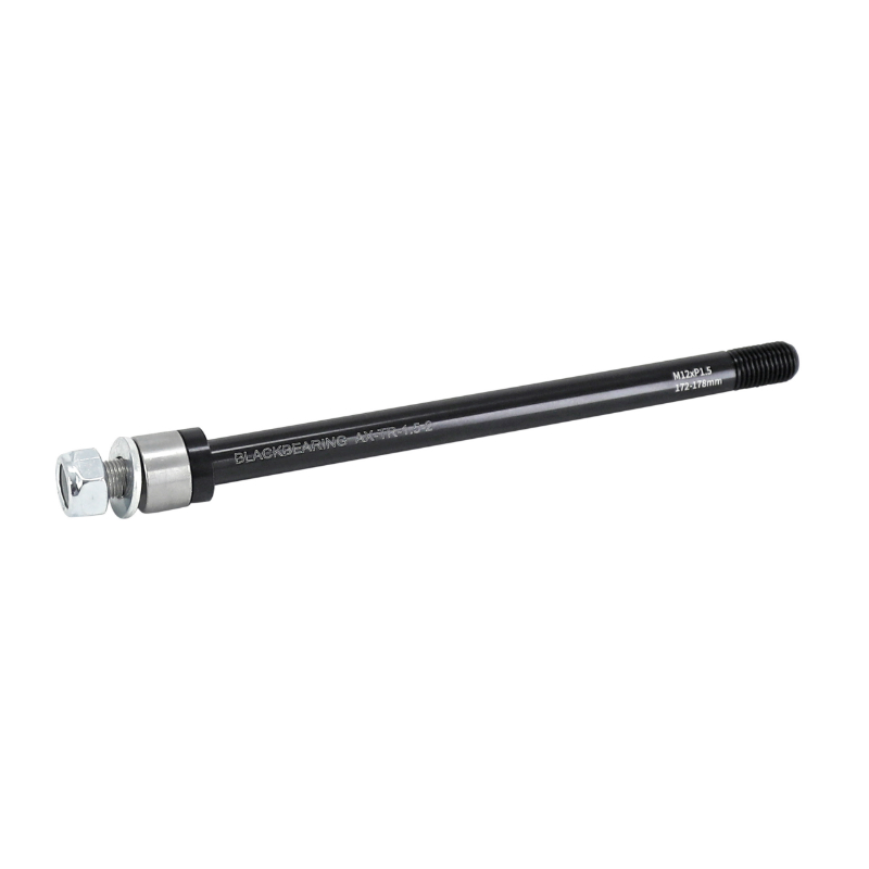 Axe traversant remorque roue arrière Black Bearing filetage M12x1.5mm pour 12x142-148 (172-178mm) avec entretoise