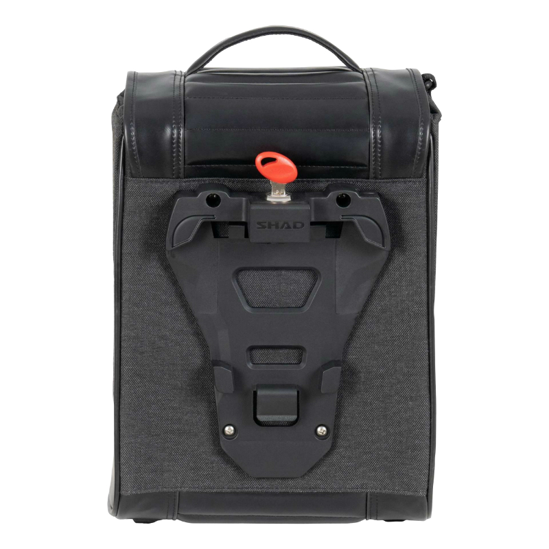 SACOCHE CAVALIERE LATERALE SHAD SR38 CAFE RACER IMPERMEABLE NOIR 10L (fixation SR SIDE BAG HOLDER vendue séparément) (X0SR38) - vue 2