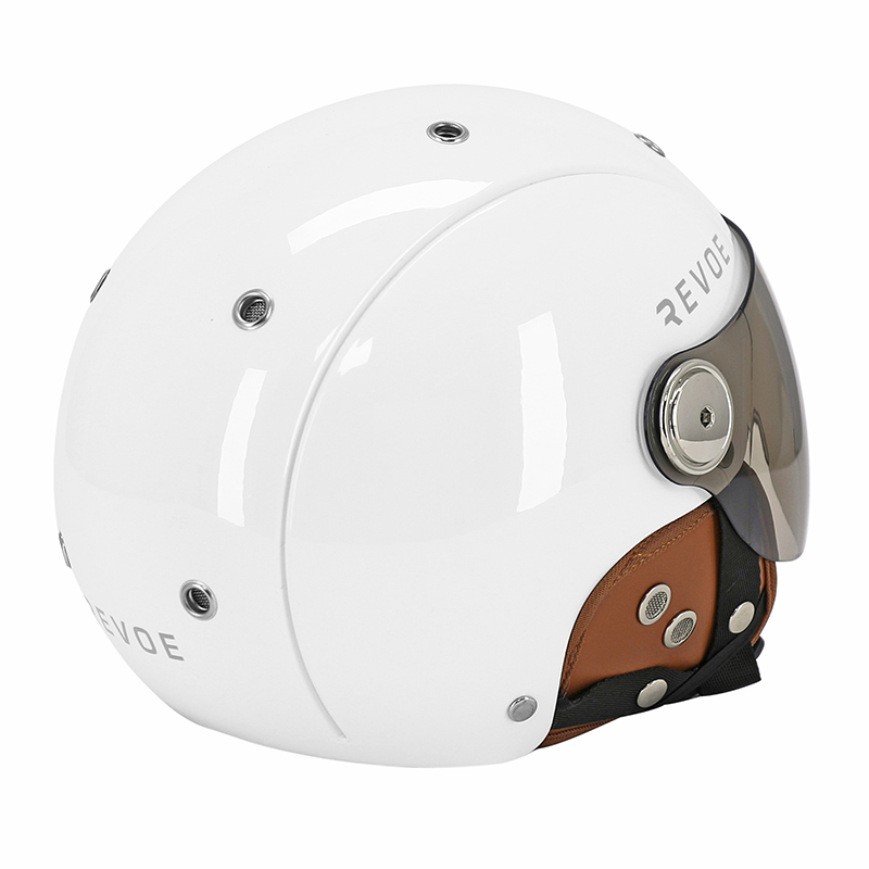 Casque vélo adulte REVOE Premium urbain-city blanc sky taille 59-60 visière réglable protection oreille amovible homologation EN1078+A1 - vue 5