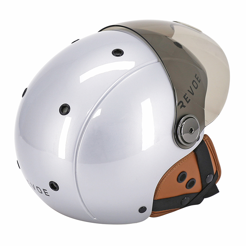 Casque vélo adulte Revoe Premium Urbain-City gris silver taille 55-56 visière réglable protection oreille amovible homologation EN1078+A1 - vue 5